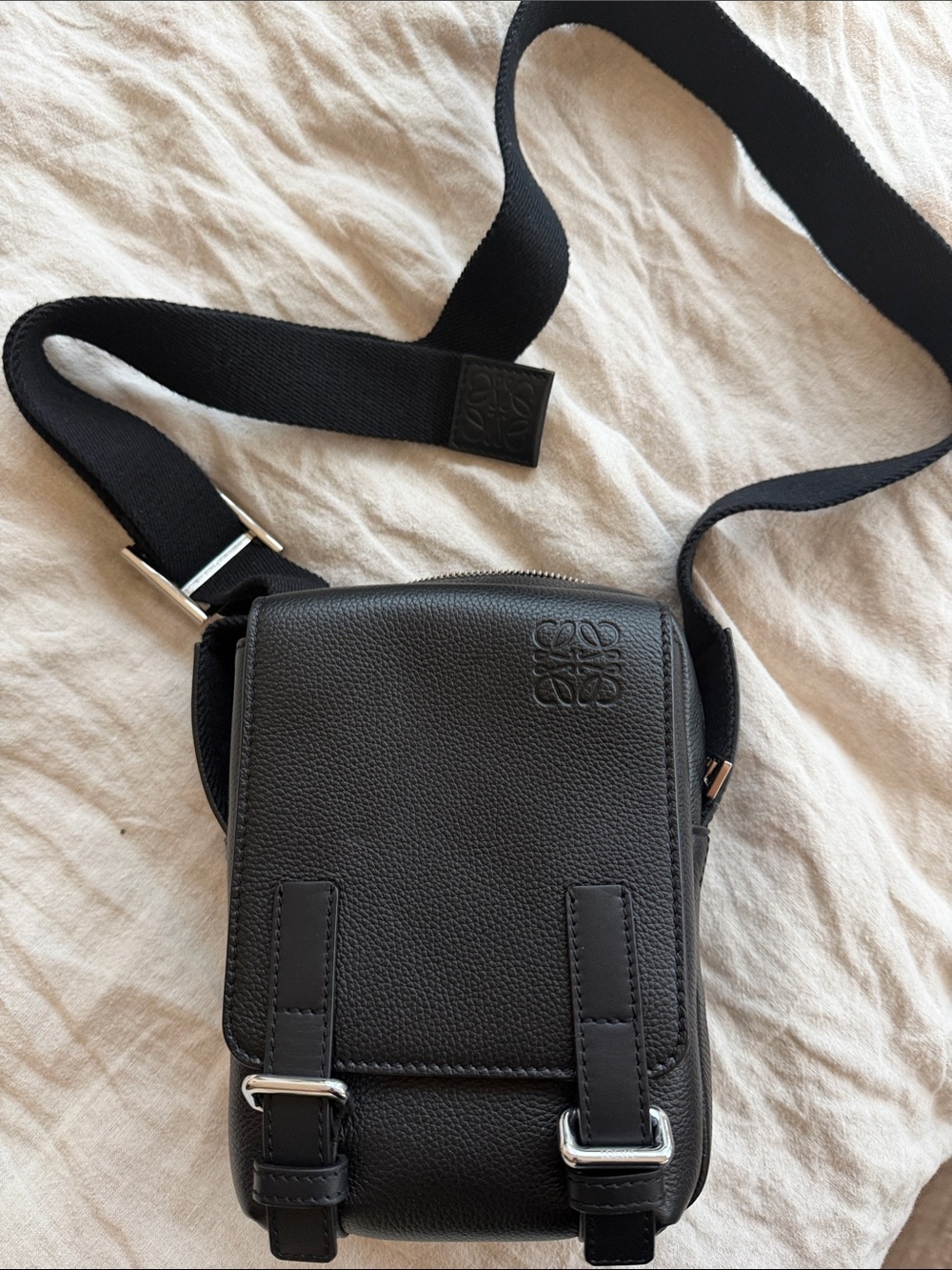 Loewe Military XS Black Leather Messenger Crossbody Bag